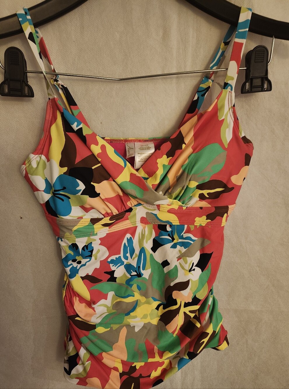 Anne Cole Women's Ruch Floral Tankini Swimsuit Top